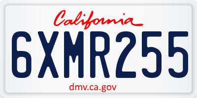 CA license plate 6XMR255