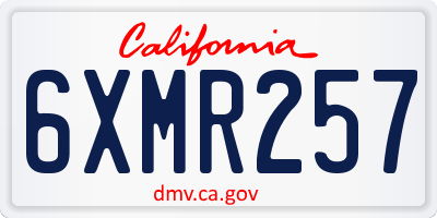 CA license plate 6XMR257