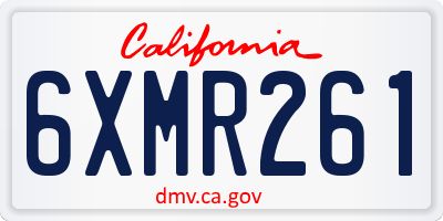 CA license plate 6XMR261