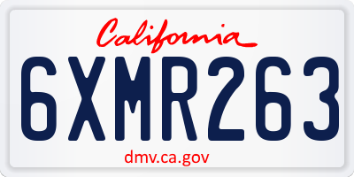 CA license plate 6XMR263