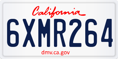 CA license plate 6XMR264