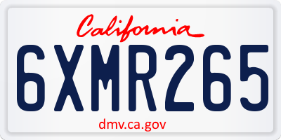 CA license plate 6XMR265