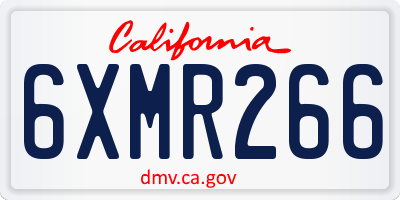 CA license plate 6XMR266