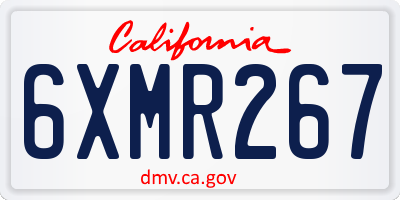 CA license plate 6XMR267