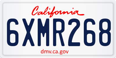 CA license plate 6XMR268