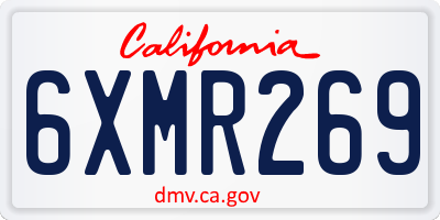 CA license plate 6XMR269