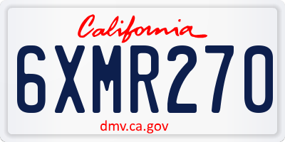 CA license plate 6XMR270
