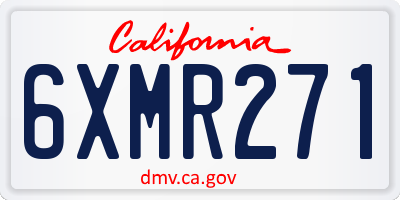 CA license plate 6XMR271