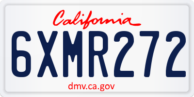 CA license plate 6XMR272