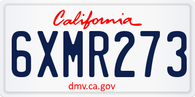 CA license plate 6XMR273