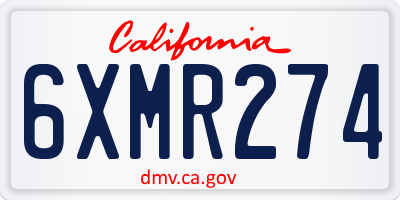 CA license plate 6XMR274
