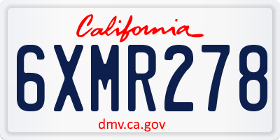 CA license plate 6XMR278