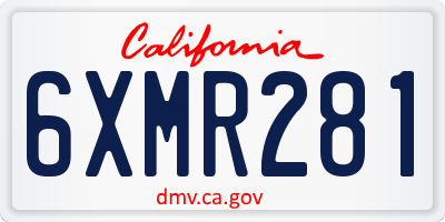 CA license plate 6XMR281