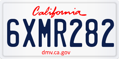 CA license plate 6XMR282