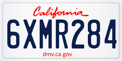 CA license plate 6XMR284