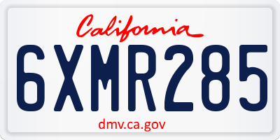 CA license plate 6XMR285