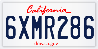 CA license plate 6XMR286