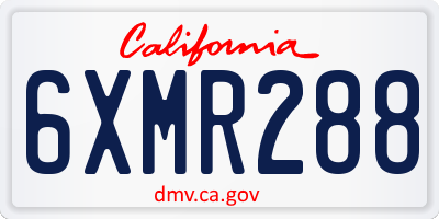 CA license plate 6XMR288
