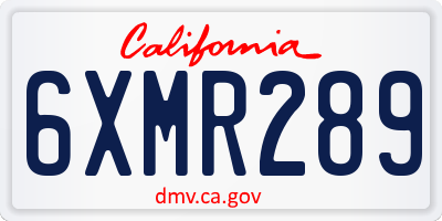 CA license plate 6XMR289