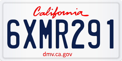 CA license plate 6XMR291
