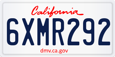 CA license plate 6XMR292