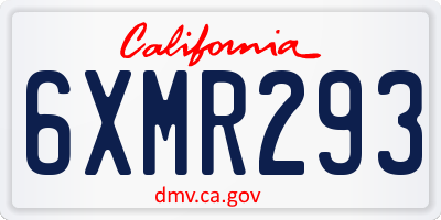 CA license plate 6XMR293