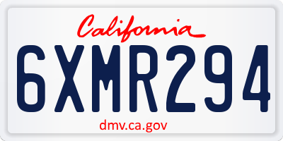 CA license plate 6XMR294
