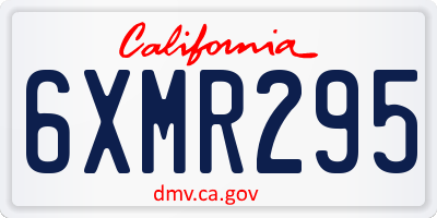 CA license plate 6XMR295