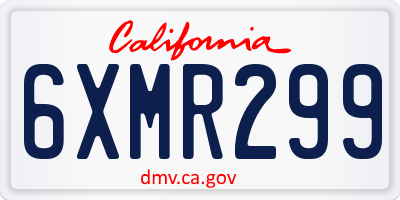 CA license plate 6XMR299