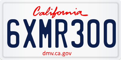 CA license plate 6XMR300