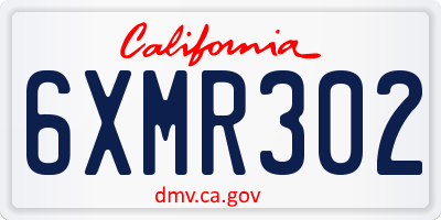 CA license plate 6XMR302