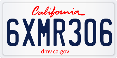 CA license plate 6XMR306