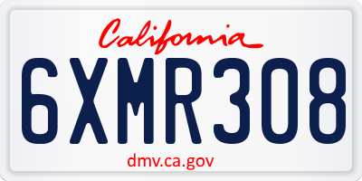 CA license plate 6XMR308