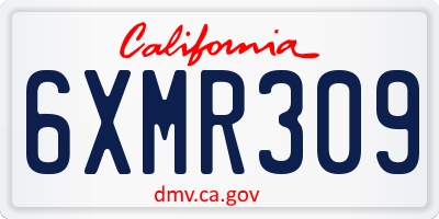 CA license plate 6XMR309