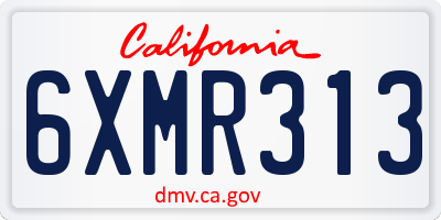 CA license plate 6XMR313