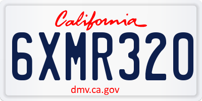 CA license plate 6XMR320