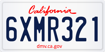 CA license plate 6XMR321