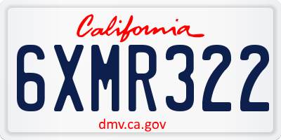 CA license plate 6XMR322