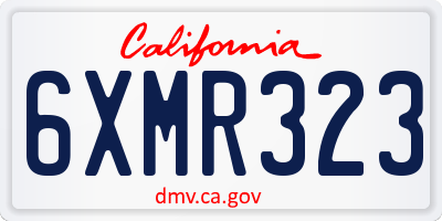 CA license plate 6XMR323