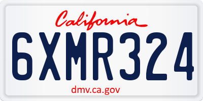 CA license plate 6XMR324