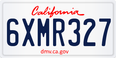 CA license plate 6XMR327