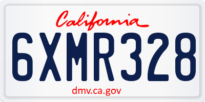 CA license plate 6XMR328