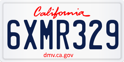 CA license plate 6XMR329
