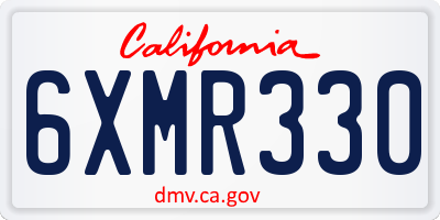 CA license plate 6XMR330