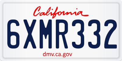 CA license plate 6XMR332