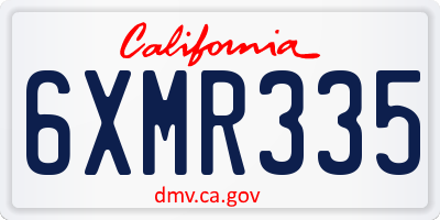 CA license plate 6XMR335