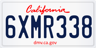 CA license plate 6XMR338