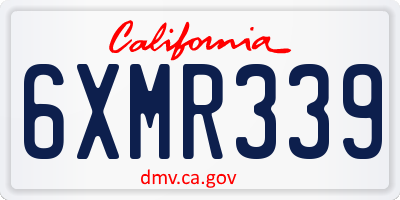 CA license plate 6XMR339