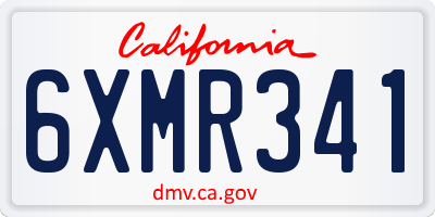 CA license plate 6XMR341