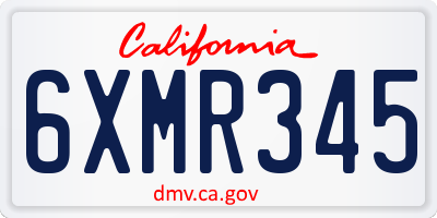 CA license plate 6XMR345